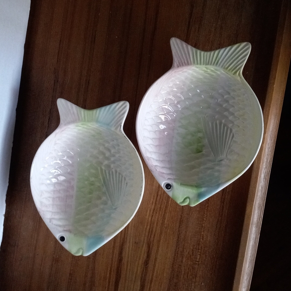 Vtg Knobler Japan large pastel fish bowl (2) - Picture 1 of 2